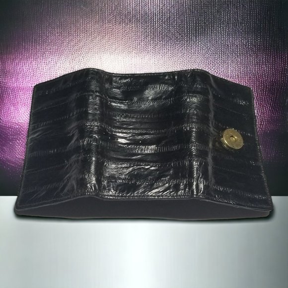 Vintage Kiss Lock Clutch & Matcing Key Holder Ladies Set in Genuine Eel Skin - Picture 5 of 12